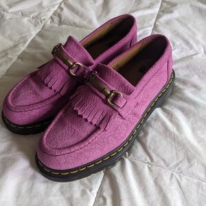 Purple Loafers with Fringe Detail